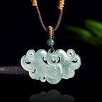 Natural Ice Blue Jadeite Phoenix Pendant – Genuine A-Grade Blue Water Jade, Feng Shui Talisman for Luck & Harmony