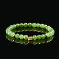Women’s Genuine Aged Green Hetian Jade Bamboo Bracelet– Handcrafted Jade Jewelry