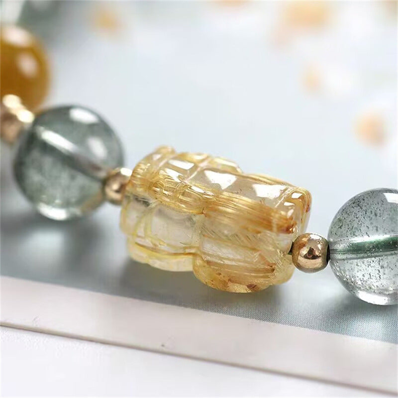 Buddha3bodhi Natural Green Ghost Crystal Pixiu Feng Shui Bracelet