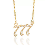 Angel Number Zircon Gold-Plated Necklace – Handmade & Radiantly Divine