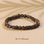 Natural Hainan Agarwood Diamond-Cut Bead Bracelet