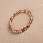 Natural Black Gold Super Seven Quartz Straight-Cut Thin Slice Bracelet