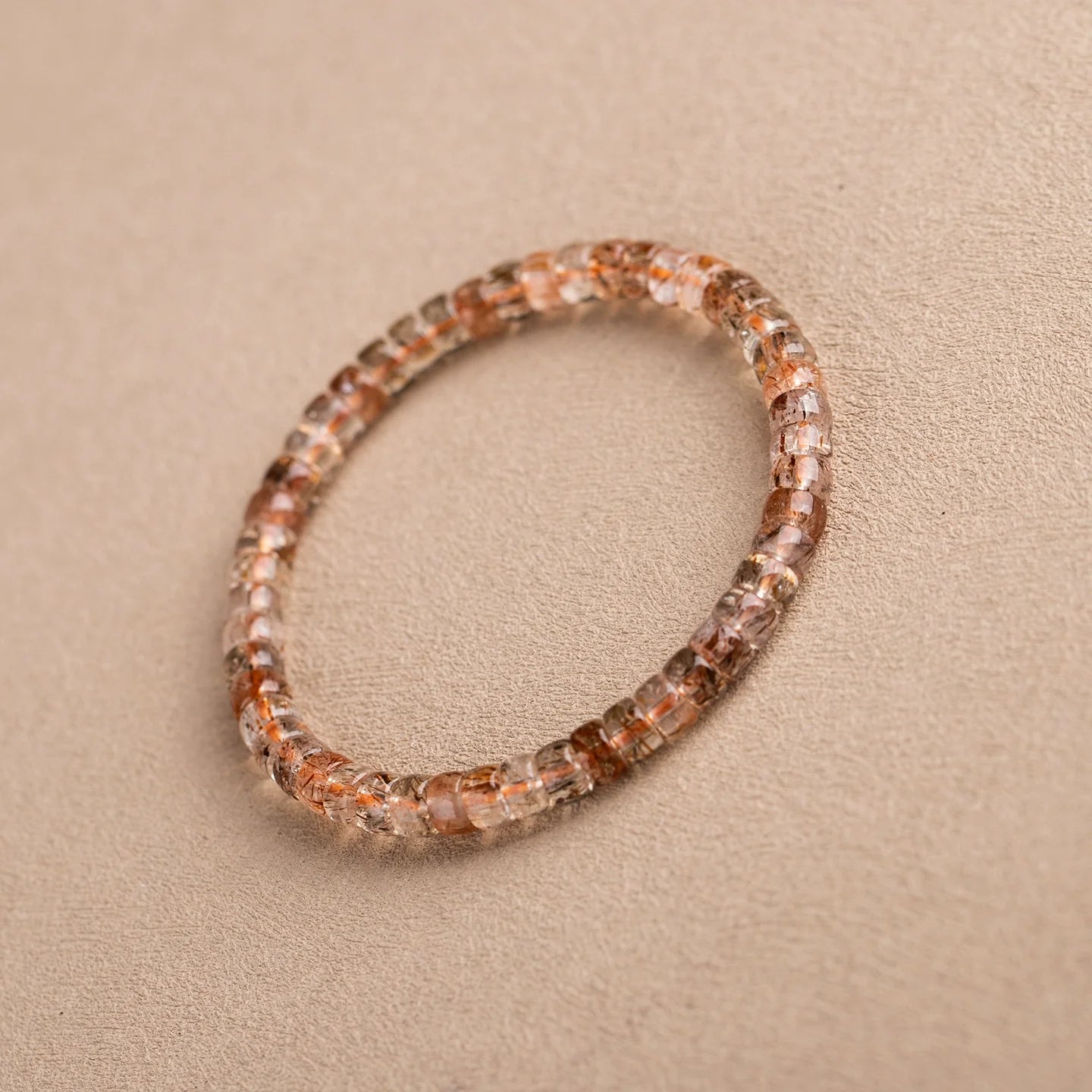 Natural Black Gold Super Seven Quartz Straight-Cut Thin Slice Bracelet