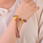 Tibetan Braided Colorful Samsara Bracelet – Green Tara & Zambhala Blessings