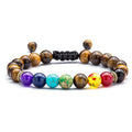 Buddha3bodhi 7 Chakra Bracelet Lapis Lazuli Tiger Eye Braided Men Bracelet