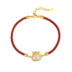 Women’s S925 Silver Hetian Jade Cute Horse Red String Bracelet, 2026 Year of the Horse Jewelry