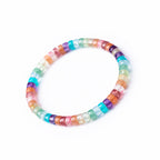 Natural Crystal Multi-Gemstone Rainbow Straight-Cut Beaded Bracelet - Minimalist Fashion 6mm