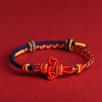 Handmade Wenchang Knot Adjustable Braided Rope Bracelet for Luck and Strength