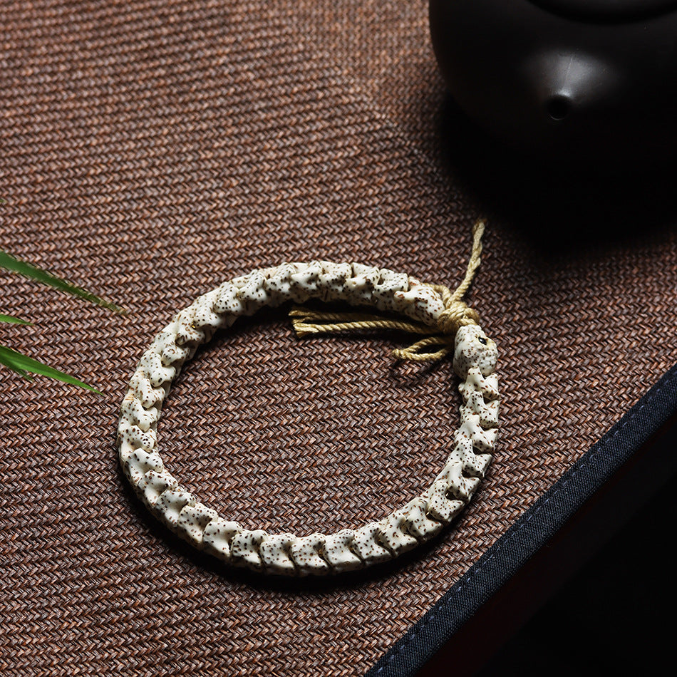 Natural Star and Moon Bodhi Snake Bone Carved Bracelet