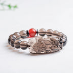 Natural Iced Obsidian Pixiu Wealth and Protection Bracelet