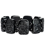 Premium Natural A-Grade Black Jadeite Nine Dragons Guardian Bracelet for Men