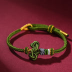 Handmade Red String Bracelet with Double Heart Peach Blossom Knot – Yearly Good Luck Charm