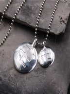 S925 Sterling Silver Retro Six-character Mantra Tag Safe Round Tag Pendant