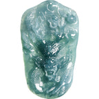 Natural Blue Water Jadeite Dragon Pendant – A-Grade Jade, Powerful Zodiac Talisman for Strength & Prosperity