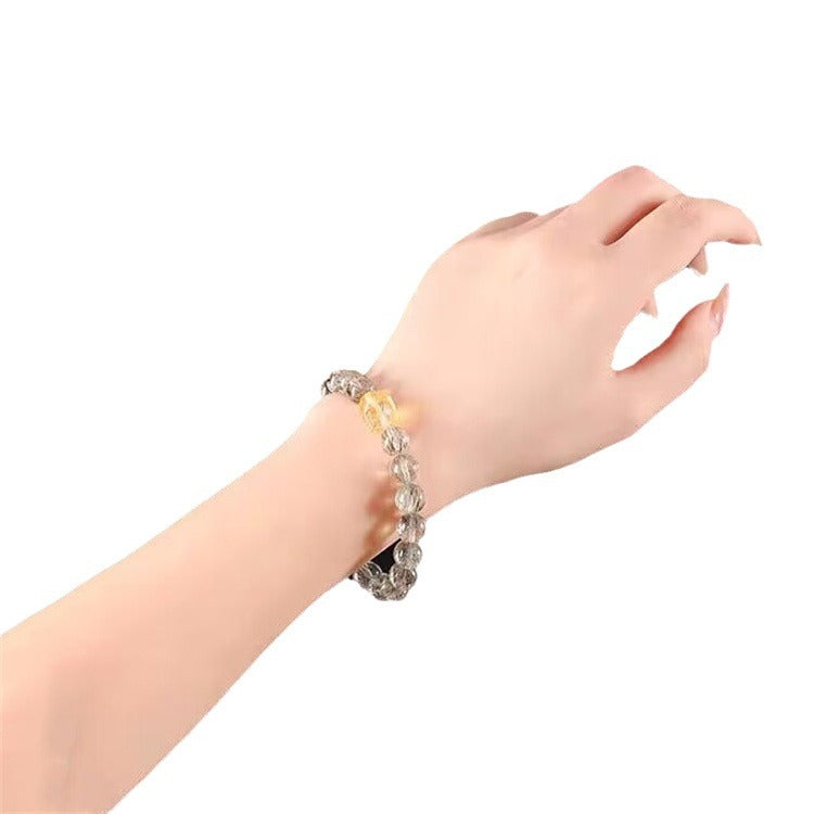 Feng Shui Pixiu Bracelet Natural Green Rutilated Quartz Crystal Bracelet