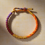 New Dragon Scale Braided Cord Bracelet with Peach Blossom Knot