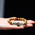 Argentine Old-Growth Green Sandalwood 8mm Buddhist Prayer Beads Bracelet