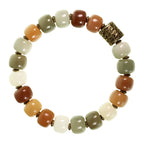 Multi-Colored Bodhi Seed & Brass Bead Bracelet – Stress Relief Wrist Mala