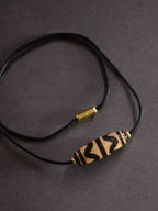 Tibetan Nine-Eyed Beads Pendant Unisex Dzi Beads Necklace