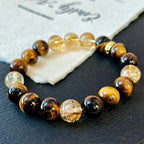 10MM New Maillard Style Natural Citrine Bracelet Natural Tiger's Eye Premium Bracelet