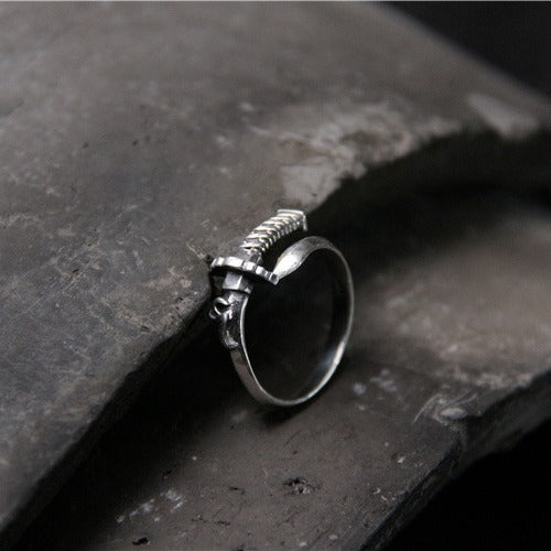 925 Sterling Silver Samurai Sword Ring for Men