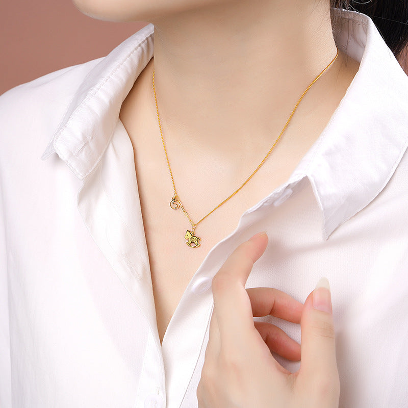 Women's S925 Sterling Silver "Immediate Wealth" Rocking Horse Necklace – Stylish Women Necklace