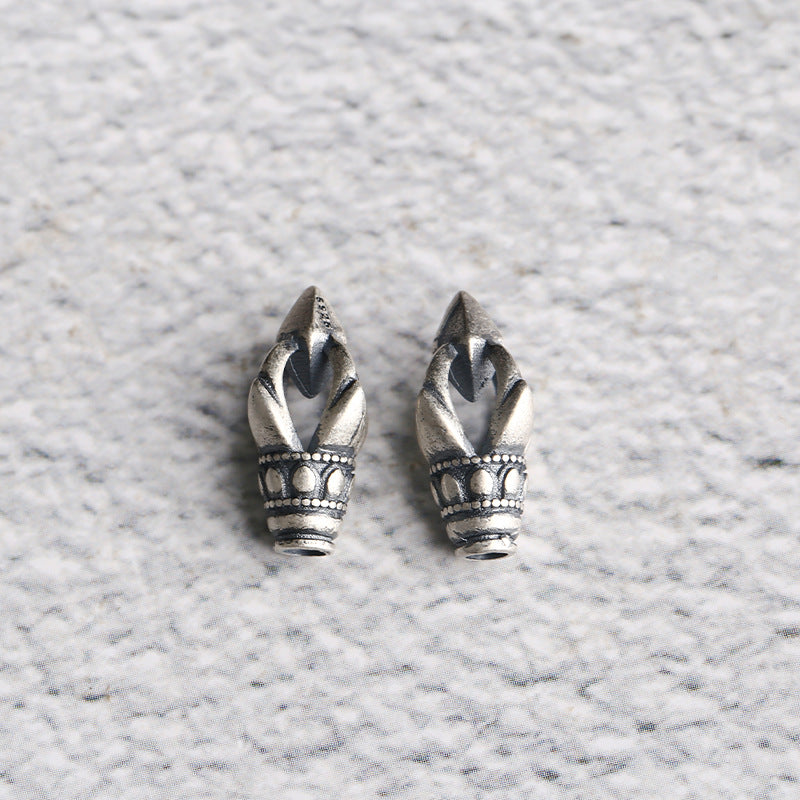 S925 Silver, Vajra Pestle, Tibetan Bracelet Jewelry, Disciple Bead Accessories, Rope End Pendant DIY Accessories