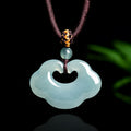 Natural Ice Blue Jadeite Ruyi Pendant – Genuine A-Grade Blue Water Jade for Protection, Blessings & Good Fortune