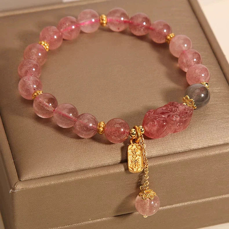 Strawberry Crystal Pixiu Prosperity Bracelet