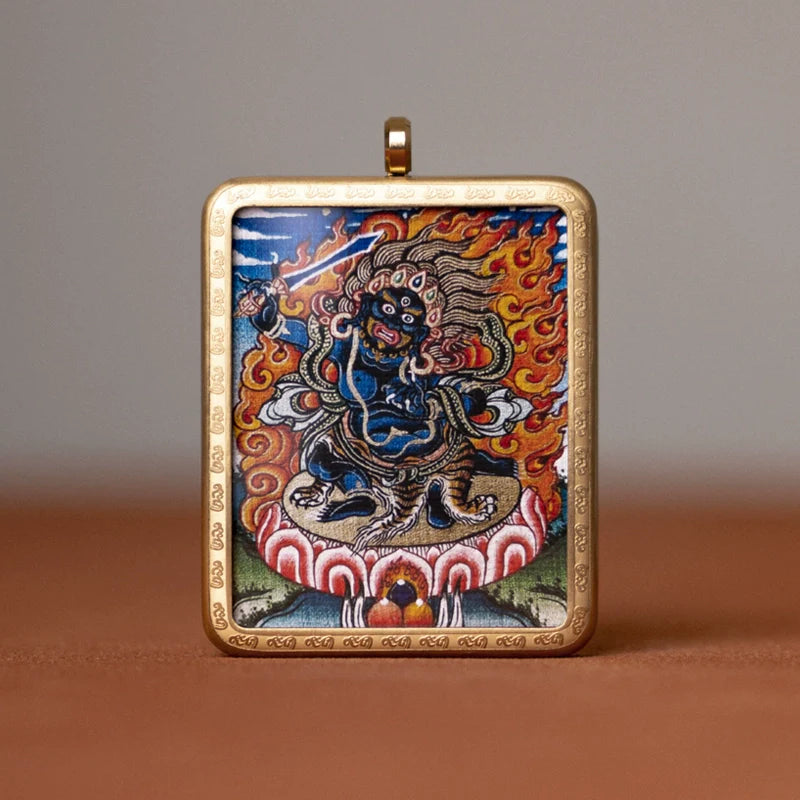 Tibetan Thangka  Amulet Talisman Pendant Necklace (35mm*45mm)