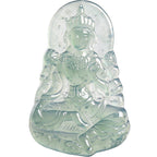 Natural Blue Water Jadeite Green Tara Guanyin Pendant – A-Grade Ice-Type Jade, Compassion & Protection Talisman