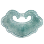Natural Ice Blue Jadeite Ruyi Pendant – Genuine A-Grade Blue Water Jade, Auspicious Talisman for Luck & Blessings