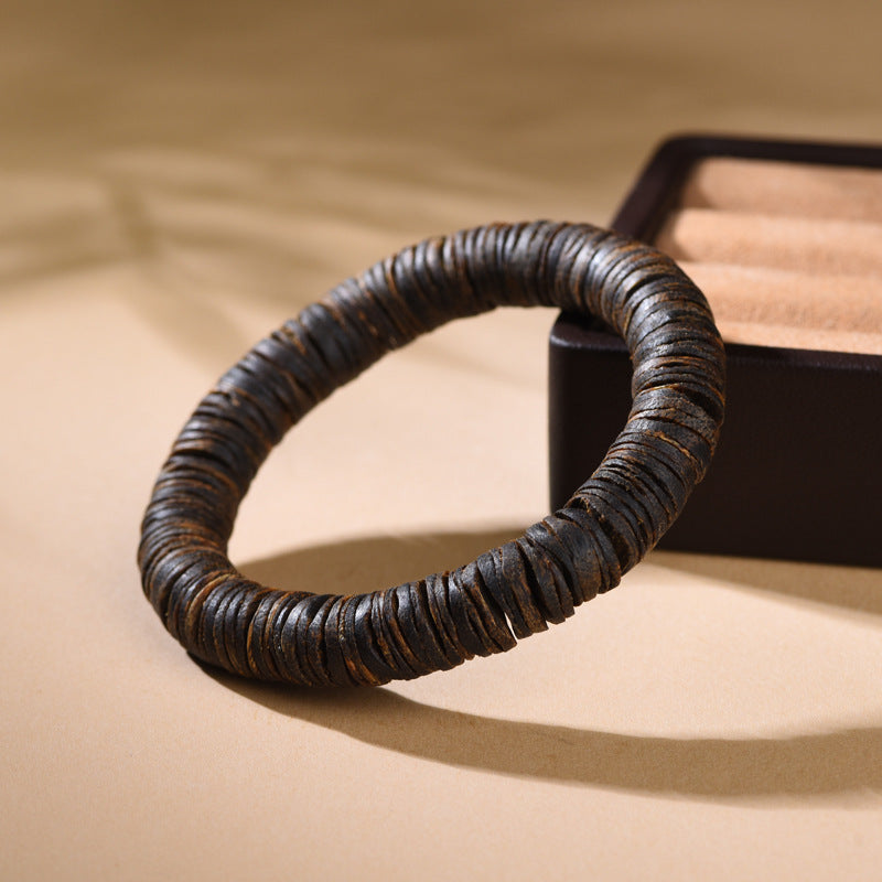 Natural Sinking-Grade Hainan Agarwood Single-Circle Bracelet