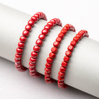 High-Content Red Cinnabar Bracelet Six-Sided Beads Buddha Beads for Men and Women