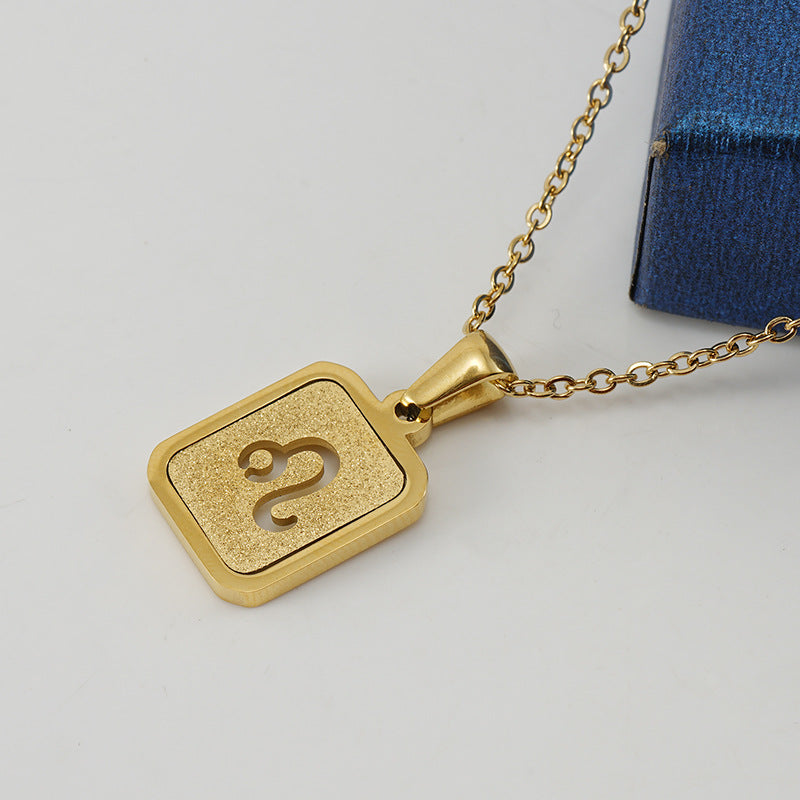 New Zodiac Sign Necklace – 12 Constellations Gold-Tone Titanium Steel Pendant