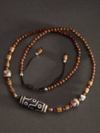 Charm Tibetan Dzi Beads Handcrafted Sandalwood Western-Style Pendant