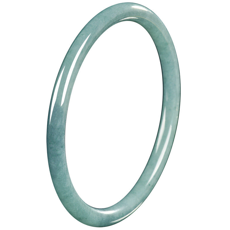 Natural Blue Water Jadeite Bangle for Women – A-Grade Jade, Elegant Round Bracelet