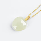 Natural Aged Hetian White Jade Small Apple Pendant for Women