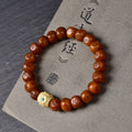 Natural Old Camel Bone Bracelet, Pure Hand-carved Dice Tibetan Bead Bracelet