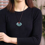 Natural Ice Blue Jadeite Ruyi Pendant – Genuine A-Grade Blue Water Jade, Auspicious Talisman for Luck & Blessings