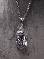Buddha Sakyamuni Buddha Statue Pendant S925 Sterling Silver Carved Bodhisattva Buddha Head Pendant