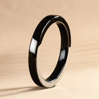 Natural Black Jadeite Bangle Bracelet, Unisex Peace Jade Bracelet