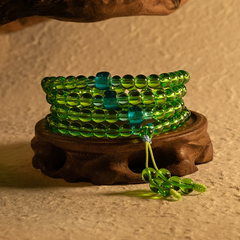 Buddha3bodhi 8mm Natural Green Agate 108 Bead Mala High Quality Bracelet Prayer Beads
