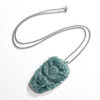 Natural Blue Water Jadeite Dragon Pendant – A-Grade Jade, S925 Silver Setting, Powerful Zodiac Dragon Talisman