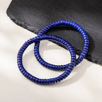 Collector-Grade Natural Lapis Lazuli Straight-Cut Thin Slice Bracelet