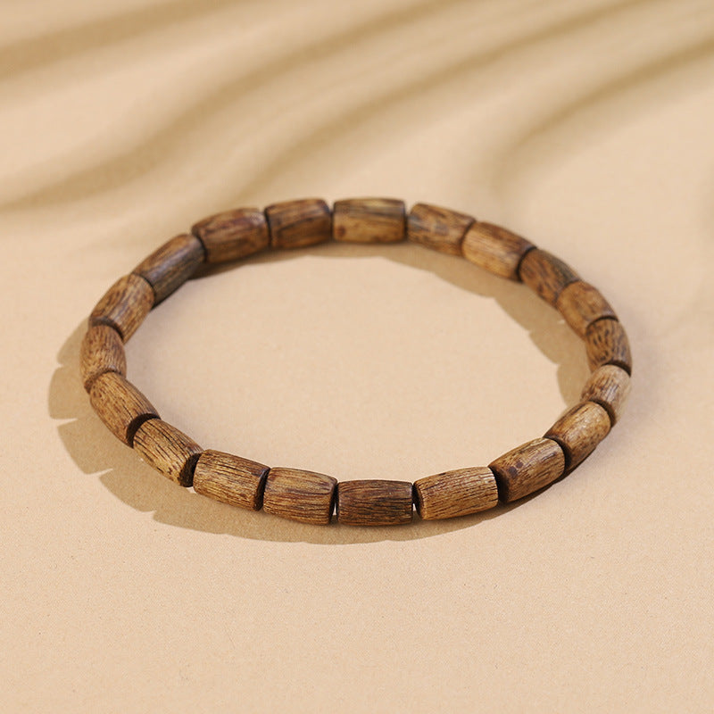 Premium Hainan Agarwood Barrel Bead Bracelet for Men and Women