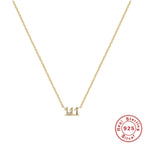S925 Sterling Silver Angel Number Necklace Zirconia Pendant Dainty Necklace