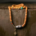 Vintage Multi-Layer Bodhi Seed & Dzi Bead Unisex Bracelet · Buddhist Mala Jewelry