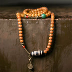 Vintage Multi-Layer Bodhi Seed & Dzi Bead Unisex Bracelet · Buddhist Mala Jewelry