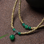 Mini Star and Moon Bodhi Bracelet with Green Agate Accent – 3×5mm
